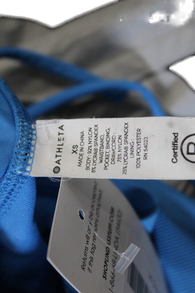 Athleta Unisex Sweat Shorts Blue Drawstring Beach Size XS
