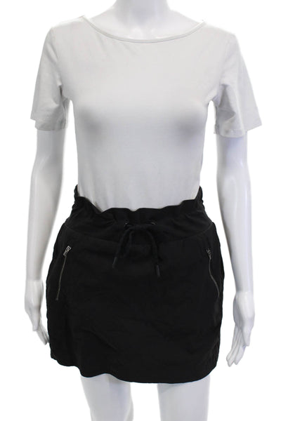 Athleta Women Mini Cargo Skort Black Polyester Blend Solid Short Size 24