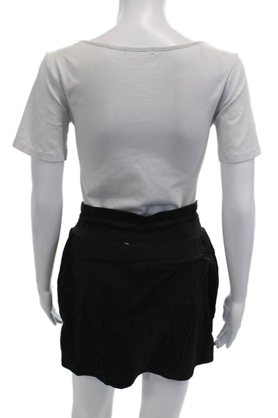 Athleta Women Mini Cargo Skort Black Polyester Blend Solid Short Size 24