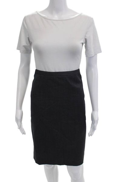 Brooks Brothers Womens Striped Wool Pencil Skirt Dark Gray Size 30