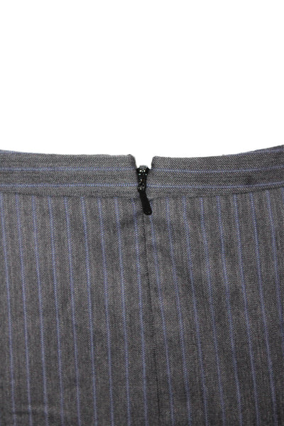 Brooks Brothers Womens Striped Wool Pencil Skirt Dark Gray Size 30