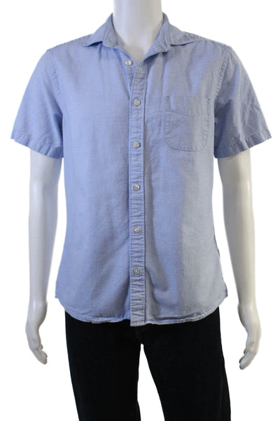 Charles Tyrwhitt Mens Button Front Collared Slim Fit Shirt Blue Size Medium