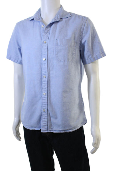 Charles Tyrwhitt Mens Button Front Collared Slim Fit Shirt Blue Size Medium