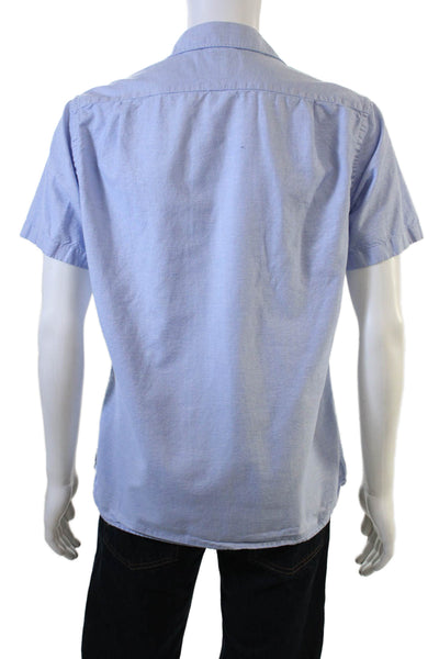 Charles Tyrwhitt Mens Button Front Collared Slim Fit Shirt Blue Size Medium