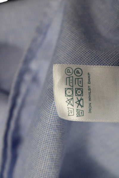 Charles Tyrwhitt Mens Button Front Collared Slim Fit Shirt Blue Size Medium