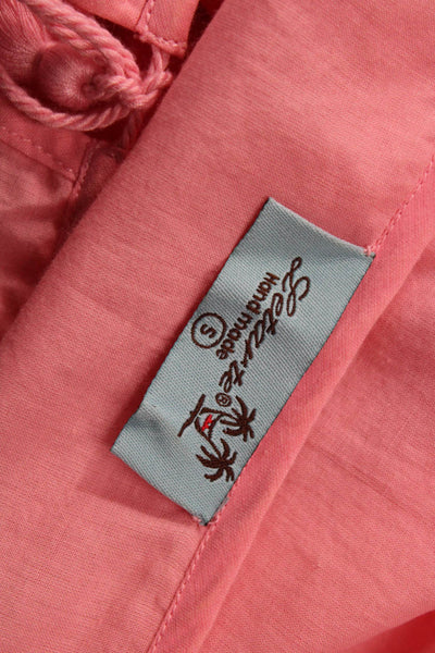 Letarte Handmade Women Boho Paisley Cotton Tunic Pink 3/4 Sleeve Size S
