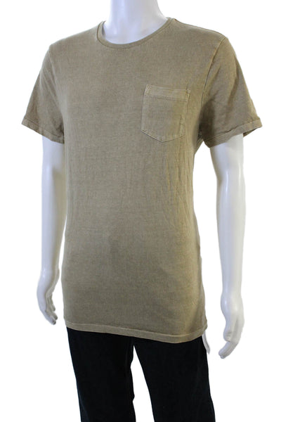 Polo Ralph Lauren Mens Army Solid Beige Cotton Short Sleeve T-Shirt Size XL