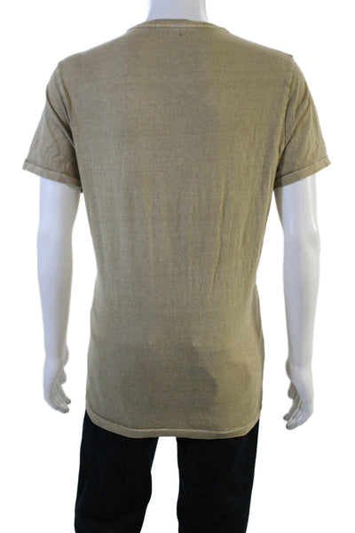 Polo Ralph Lauren Mens Army Solid Beige Cotton Short Sleeve T-Shirt Size XL