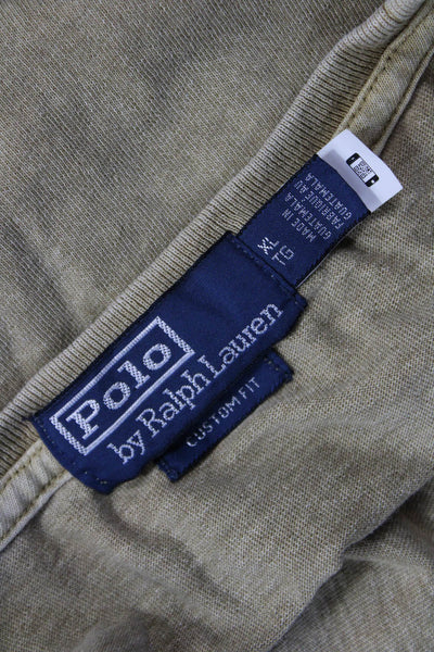 Polo Ralph Lauren Mens Army Solid Beige Cotton Short Sleeve T-Shirt Size XL