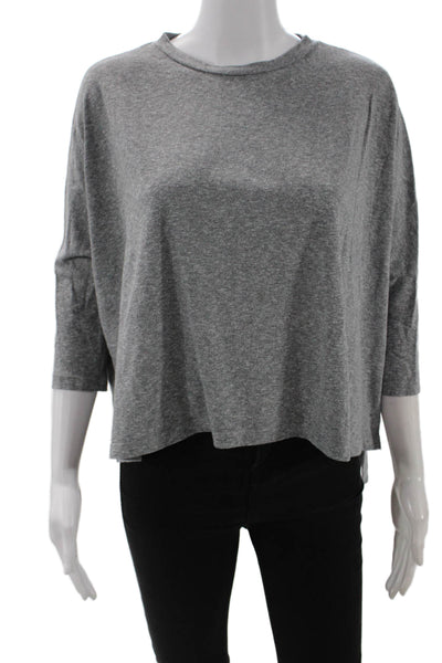 LNA Women Basic Jersey T-Shirt Gray 3/4 Sleeve Crew Neck Size XS