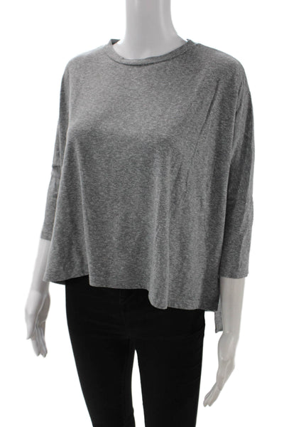 LNA Women Basic Jersey T-Shirt Gray 3/4 Sleeve Crew Neck Size XS