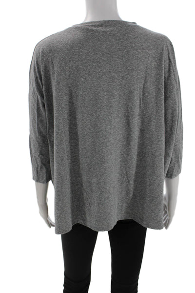 LNA Women Basic Jersey T-Shirt Gray 3/4 Sleeve Crew Neck Size XS