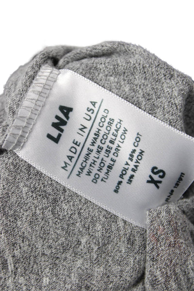 LNA Women Basic Jersey T-Shirt Gray 3/4 Sleeve Crew Neck Size XS