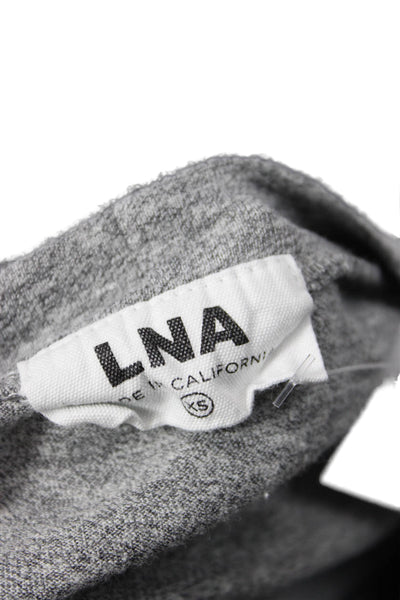 LNA Women Basic Jersey T-Shirt Gray 3/4 Sleeve Crew Neck Size XS