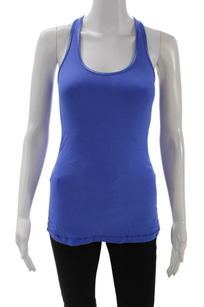 Lululemon Womens Blue Nylon Basic Tank Top Round Neck Size 4