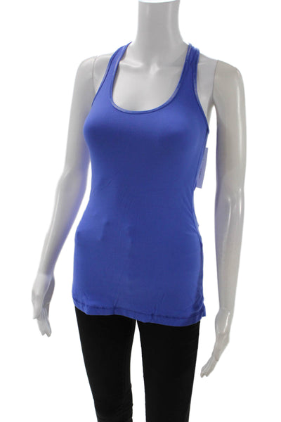Lululemon Womens Blue Nylon Basic Tank Top Round Neck Size 4