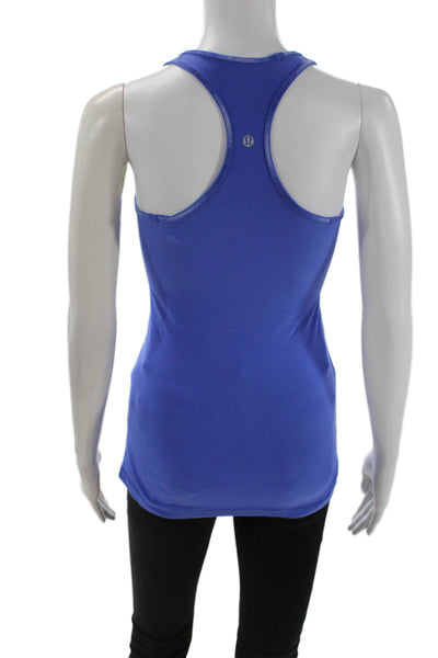 Lululemon Womens Blue Nylon Basic Tank Top Round Neck Size 4