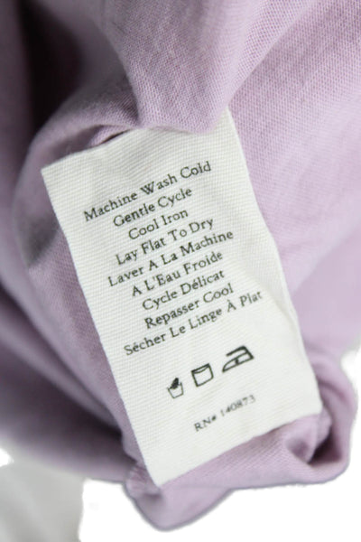 Love Shack Fancy Women Basic Purple Short Sleeve T-Shirt 100% Cotton Size S