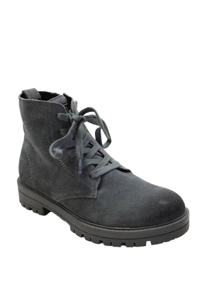 Gioseppo Unisex Kids Leather Zippered Ankle Boots Gray Size 4-5