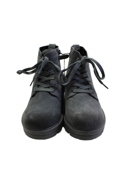 Gioseppo Unisex Kids Leather Zippered Ankle Boots Gray Size 4-5