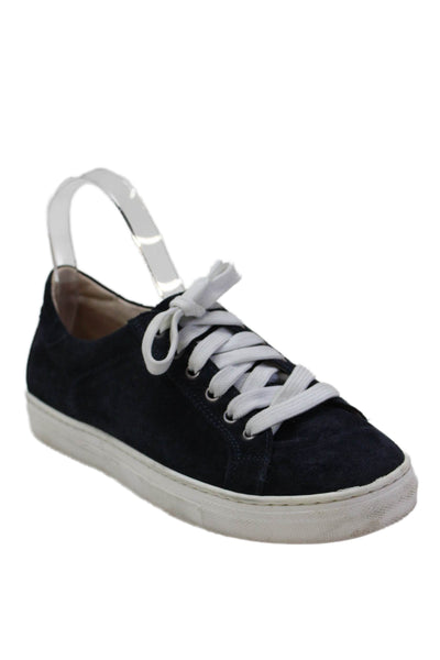 Michael Pasinkoff Boys Leather Lace-Up Low Top Platform Sneakers Blue Size 4