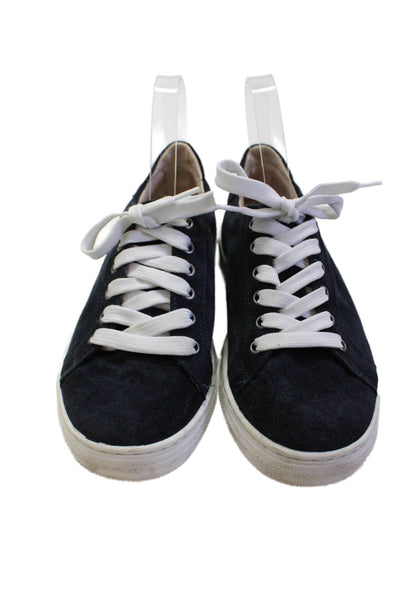 Michael Pasinkoff Boys Leather Lace-Up Low Top Platform Sneakers Blue Size 4