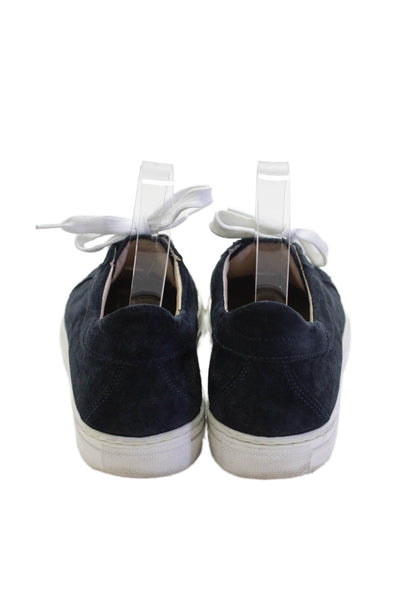 Michael Pasinkoff Boys Leather Lace-Up Low Top Platform Sneakers Blue Size 4