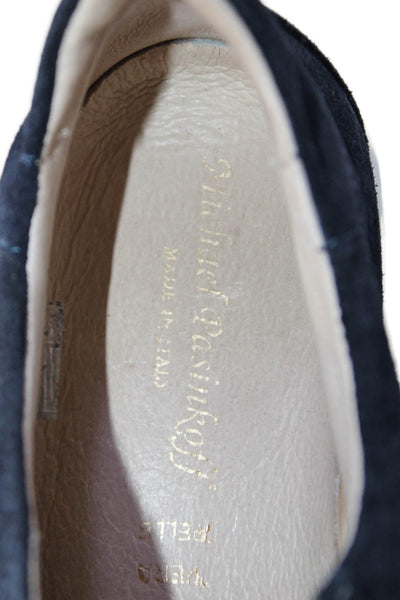 Michael Pasinkoff Boys Leather Lace-Up Low Top Platform Sneakers Blue Size 4