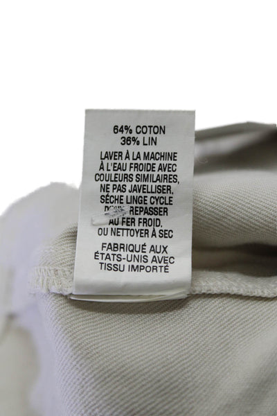 Nili Lotan, Unisex, Beige Capri Cargo Cropped Pants Cotton-Linen Army Size 2