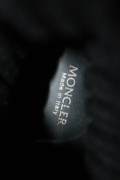 Moncler Womens Leather Knit Inset Pull On Ankle Boots Black Size 39 9