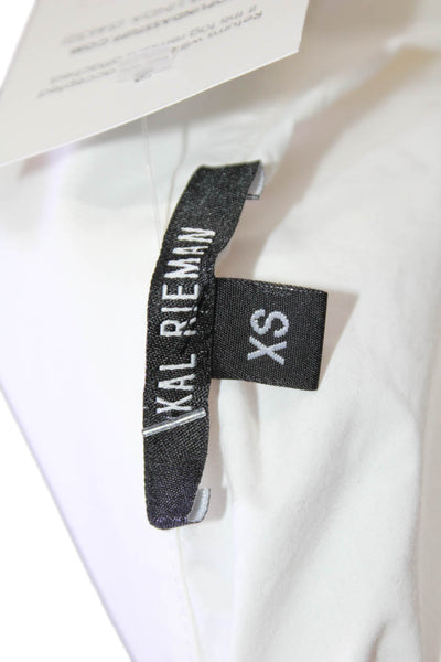 Kal Rieman Women White 100% Pima Cotton Collared 3/4 Sleeve Blouse Size XS