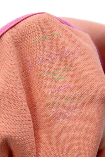 Lilly Pulitzer Women Basic Polo Collared Short Sleeve Orange Solid Size L