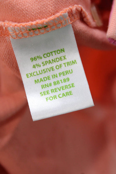 Lilly Pulitzer Women Basic Polo Collared Short Sleeve Orange Solid Size L
