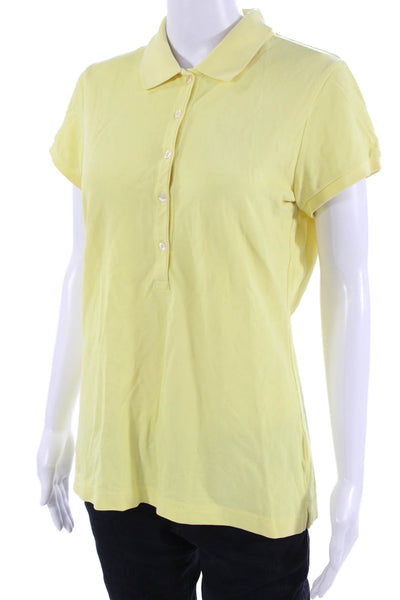 Lilly Pulitzer Womens Polo Top Collared Short Sleeve Yellow Size M