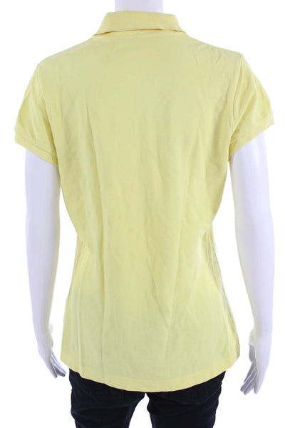 Lilly Pulitzer Womens Polo Top Collared Short Sleeve Yellow Size M