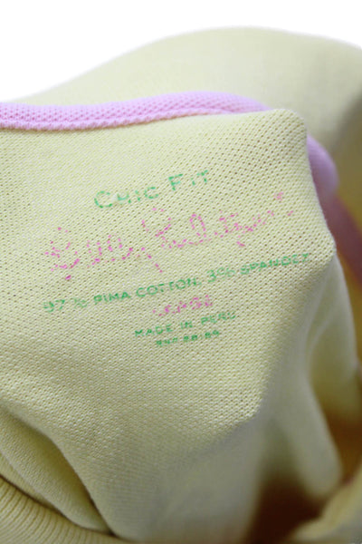 Lilly Pulitzer Womens Polo Top Collared Short Sleeve Yellow Size M
