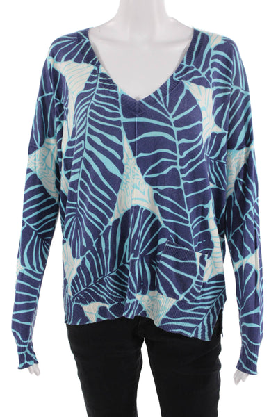 Lilly Pulitzer Womens Sweaters Pullover V-Neck Dark Blue Long Sleeve Size M