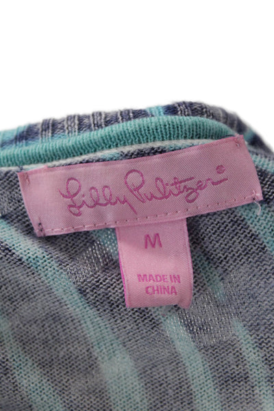 Lilly Pulitzer Womens Sweaters Pullover V-Neck Dark Blue Long Sleeve Size M