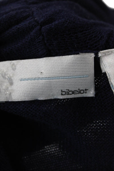 Bibelot Women Dark Blue Cotton Blazer Long Sleeve Classic Size M