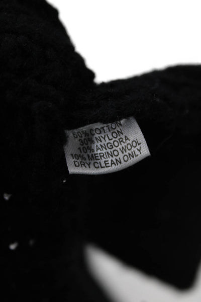 Barrow & Grove Unisex Black V-Neck Cardigan Cotton-Angora Blend Size L