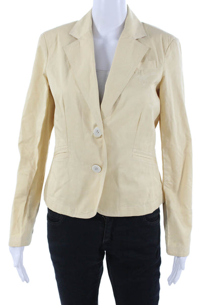 Robert Graham Women Beige Bohemian Cotton Blazer Collared Long Sleeve Size S