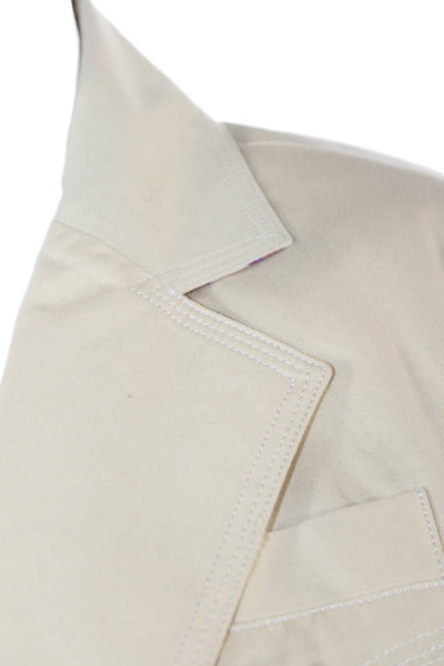 Robert Graham Women Beige Bohemian Cotton Blazer Collared Long Sleeve Size S