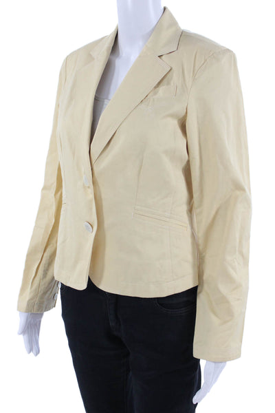 Robert Graham Women Beige Bohemian Cotton Blazer Collared Long Sleeve Size S