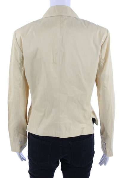 Robert Graham Women Beige Bohemian Cotton Blazer Collared Long Sleeve Size S