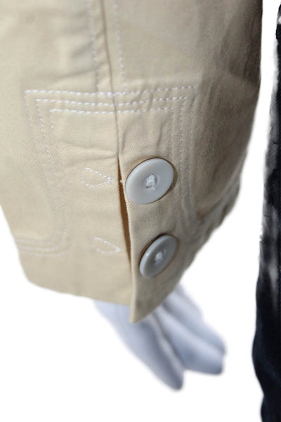 Robert Graham Women Beige Bohemian Cotton Blazer Collared Long Sleeve Size S