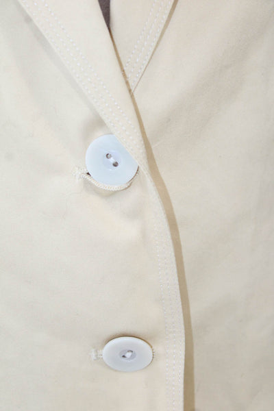 Robert Graham Women Beige Bohemian Cotton Blazer Collared Long Sleeve Size S