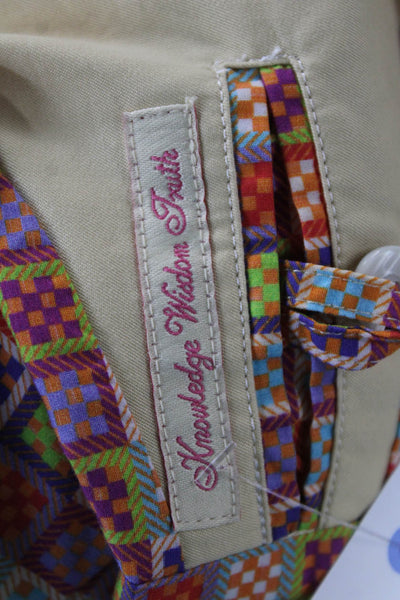 Robert Graham Women Beige Bohemian Cotton Blazer Collared Long Sleeve Size S