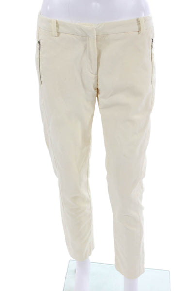 Jason Wu Women Cropped Ankle Dress Pants Beige 92% Virgin Wool Size 4