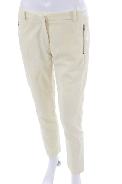 Jason Wu Women Cropped Ankle Dress Pants Beige 92% Virgin Wool Size 4