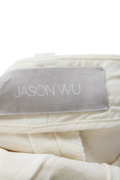 Jason Wu Women Cropped Ankle Dress Pants Beige 92% Virgin Wool Size 4